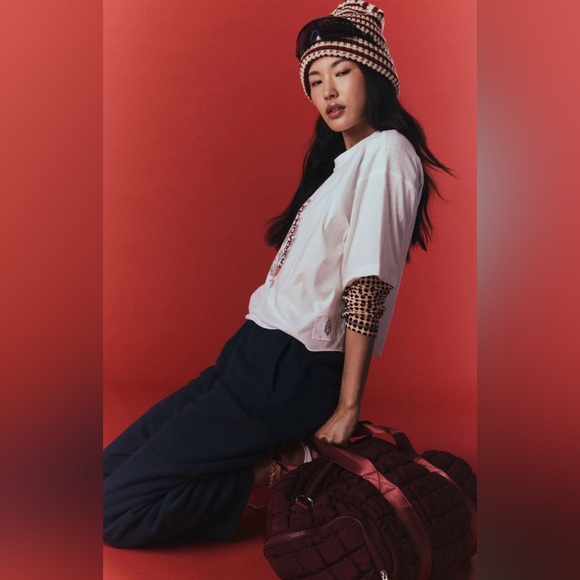 Free People X FP Movement Inspire Logo Tee in White Combo NWT - Picture 3 of 4